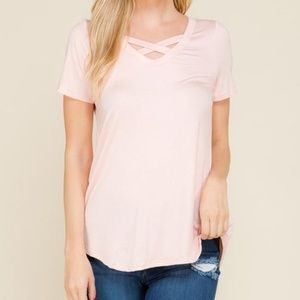 Checha Criss Cross Top - Blush